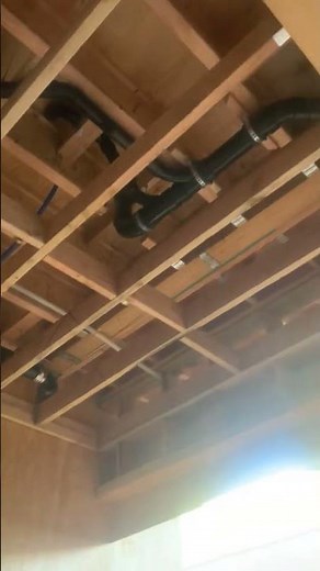 Ceiling Plumbing Rough‑In With Drain and Vent Layout