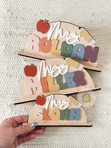 Teacher Desk Name Sign | Teacher Name Sign | Teacher Name Plaque - Etsy