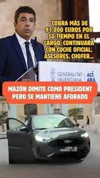 😱MAZON EARNS more than 91,000 euros for holding his position and will continue to have an OFFICIA...