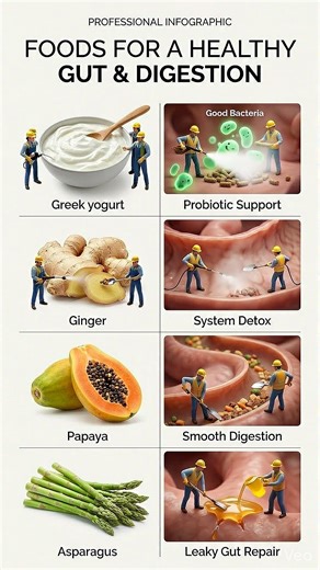 How to Fix Your Gut Health Naturally! 🥣 5 Superfoods for Better Digestion #guthealth #nutrition