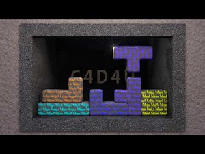 Softbody Tetris V45: Minecraft Style | Satisfying Physics Simulation ❤️ C4D4U