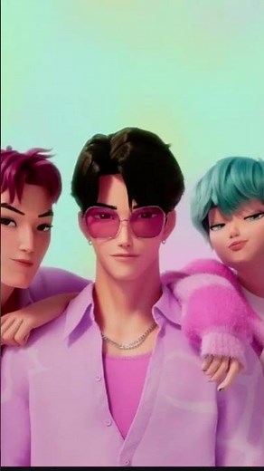 adivinen cómo se llama la chica de pelo violeta y el chico de pelo negro en los comentarios?????