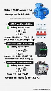 238K views · 2.2K reactions | MCB, Contactor, and Relay Size Calculation #electrician_world #Education #engineering #electrical #electrician #studentlife #viral #reels #military | Electrician World | Facebook