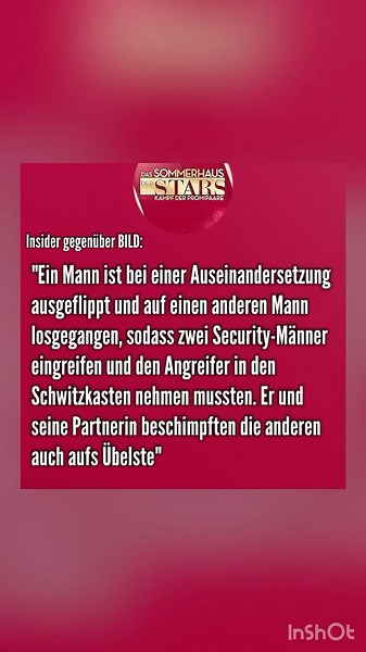 Realitydings on Instagram: "Quellen: Instagram/ dassommerhausderstars.rtl Zitat von BILD.de (https://m.bild.de/unterhaltung/tv-fernsehformate/sommerhaus-der-stars-eklat-security-muss-eingreifen-6660c0192d8896769f74d132?t_ref=https%3A%2F%2Fwww.google.de%2F) Entnommen aus Promiflash Artikel (https://www.promiflash.de/news/2024/06/07/security-musste-eingreifen-gewalt-im-sommerhaus-der-stars.amp.html)"