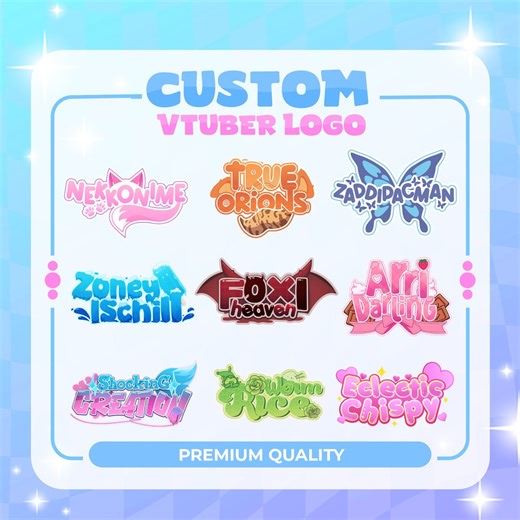 Custom Vtuber Logo | Kawaii Pngtuber Text & Icon Design - Etsy