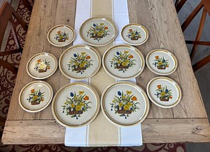 Vintage Mikasa Stoneware Plates: Garden Bouquet Collection, Set of 11 - Etsy
