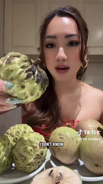 More Cambodian fruits: Milk fruit and Custadd Apple 😋 #khmerfood#cambodia#khmertiktok