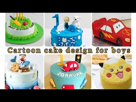 Cartoon cake design for boys/ Birthday cake design ideas/Theme cake design for boys.