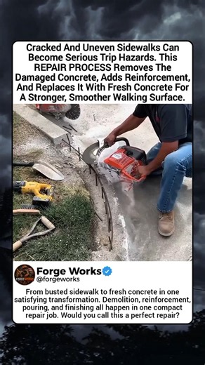 THIS CONCRETE SIDEWALK REPAIR IS A SERIOUSLY SATISFYING TRANSFORMATION