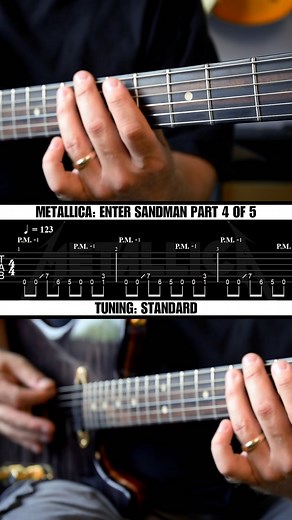 Enter Sandman guitar riff intro part 4 by Metallica Tuning: standard tuning Join GuitArmy's All-Access Membership for only $59/year. Comment "holiday" or "Christmas" to get my coupon for my GuitArmy All-Access Membership holiday sale Comment "free" to get this tab and over 50 free riffs guitar lessons Comment "youtube" to get a link to my YouTube channel After you comment check your messages for my reply #guitarteacher #guitarlessons #guitartutorial #riff #guitarlessonsforadults #guitarriff #gui