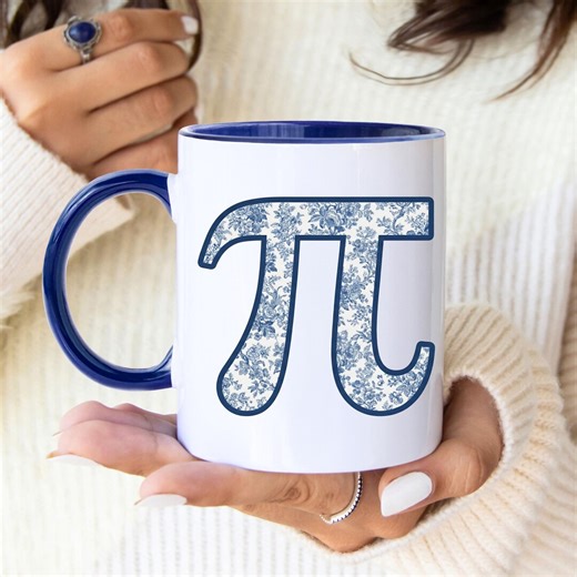 Blue Toile Pi Mug, Math Teacher Coffee Cup, Cute Pi Day Gift, Chinoiserie Pi Symbol Mug, Math Lover Gift, Teacher Appreciation Gift - Etsy