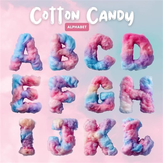 Cotton Candy Alphabet PNG: Pastel Letters & Numbers Clipart (digital Download) - Etsy UK