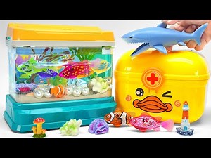 Satisfying Unboxing Light Robo Fishing Aquarium Playset 🐟 Real Moving Fish Tank Collection