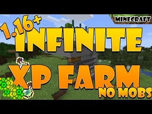 1.16.4 + Fastest/ Easiest XP Farm BEDROCK and JAVA with No Mobs in Minecraft | Tutorial