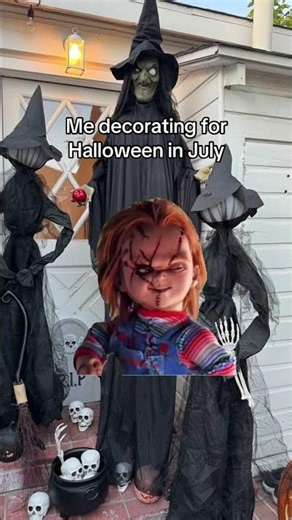 Me Decorating for Halloween in July
