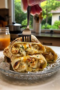 Cheesy Garlic Chicken Wraps These cheesy garlic chicken wraps from deesviral are quick, creamy, and full of flavor — perfect for an easy lunch, dinner, or meal prep. Ingredients: • 2 cups cooked chicken, shredded • 1 cup shredded mozzarella or cheddar • 2 tbsp cream cheese • 1 tbsp mayonnaise • 1 tsp garlic powder • 1 tsp onion powder • Salt and pepper to taste • 4 large tortillas • 1 tbsp butter or oil for grilling | Recipes By Deesviral