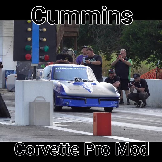 172K views · 9.1K reactions | Cummins powered Pro Mod Corvette goes 4.25 with a 3 #cummins #corvette #chummins #dragrace #promod #streetoutlaws | BUILT Diesel MAFIA | Facebook