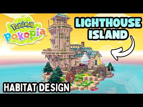 Pokémon Pokopia~COASTAL LIGHTHOUSE ISLAND HABITAT DESIGN~MULTIPLE POKEMON HOMES~Speed build #pokopia