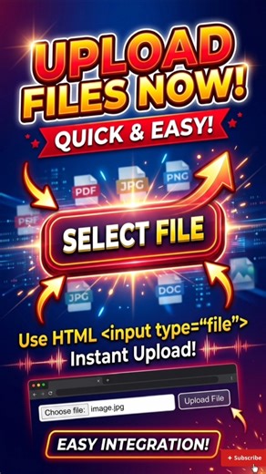 Making a button to upload file on website by html computer 💻 🗃️ #html #shorts #coding #file #pdf