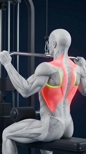 How the Latissimus Dorsi Works: Wide-Grip Lat Pulldown Analysis #Anatomy #LatPulldown #Muscle