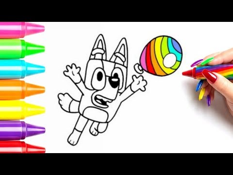 Bluey Drawing Tutorial for Kids 💙 | Coloring Fun