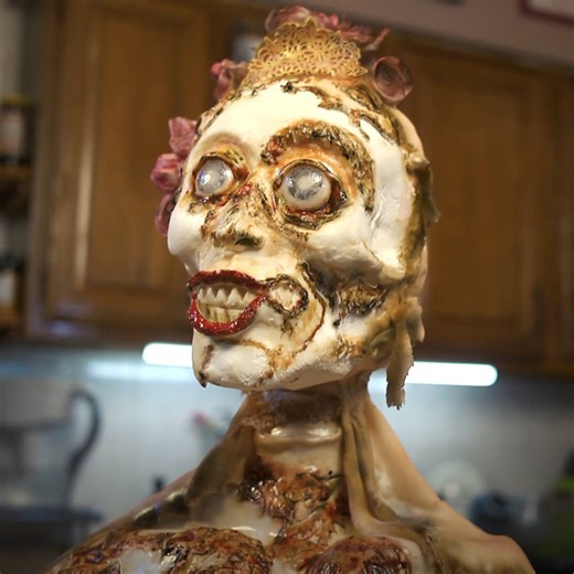 Is it the most romantic cake I've ever made or the most terrfifying? If you ask me, it's both. Watch me make an undead bride wedding cake! | Jen's Shut Your Cake Hole