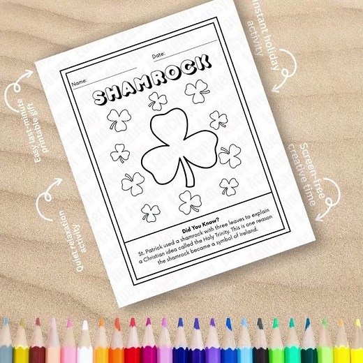 Shamrock Coloring Page 🍀 Printable St. Patrick's Day Fun