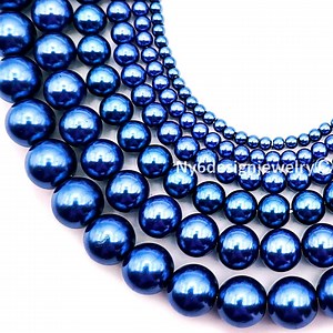 Royal Blue Glass Pearl Round Bead 3mm 4mm 6mm 8mm 10mm 12mm 15" Strand Jewelry Making Supplies Necklace, Bracelet, Earrings #7 - Etsy