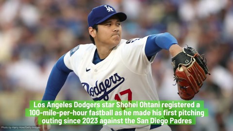 Dodgers’ Ohtani Clocks 100mph Throw In Pitching Return
