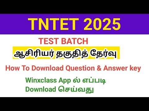 TRB TNTET 2025/ Test batch/ Model question paper how to download winxclass app