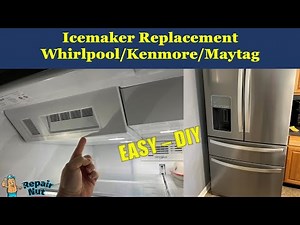 How to replace Icemaker Assembly - Whirlpool, Kenmore, Maytag Refrigerator Freezer. Easy DIY.