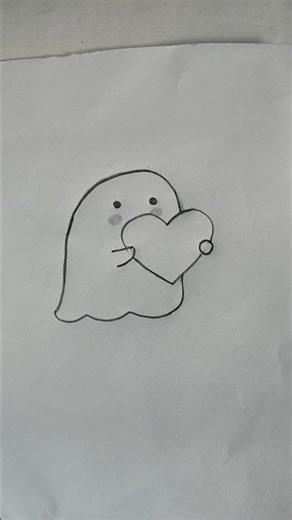 Easy cute ghost drawing! 👻🎨 #shorts #art