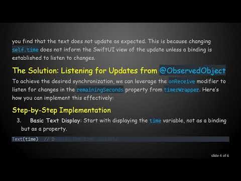 How to Update a SwiftUI @ State Variable with an @ ObservedObject's Published Value