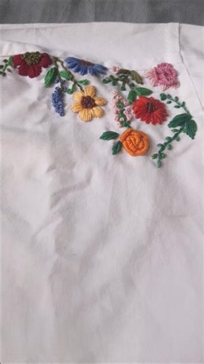 embroidery on white shirt | shirt embroidery design | embroidery stitching | embroidery design #diy