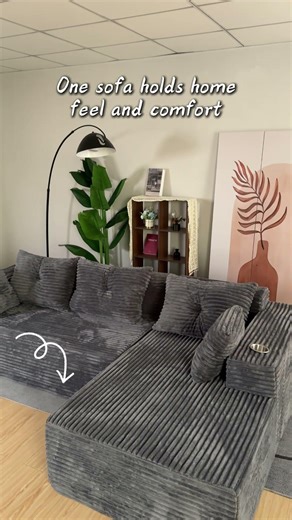 MAXYOYO L-Shape Modular Sectional Corduroy Cloud Sofa #home