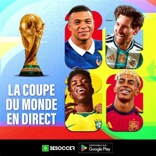 Vivez le Mondial 2026 en direct avec BeSoccer !