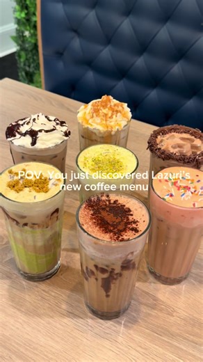 Coffee just arrived at Lazuri ☕️ Our new coffee menu is officially here. Hot espresso, smooth lattes, and iced coffee made fresh. Perfect with baklava, tres leches, or your favorite dessert. Which one should we try first? 👀