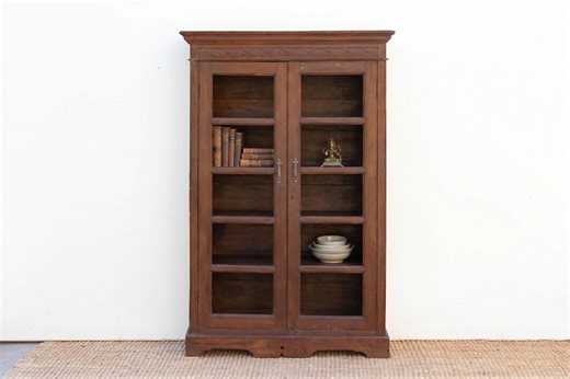 Elegant Early 20th Century Teak Bookcase - Etsy