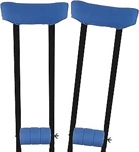 Crutch Pads Padding for Walking Arm Crutches Universal Underarm Padded Handle Crutch Pads and Hand Grip Covers (1 Pair)(N01P)