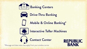 We have reopened our Banking Center lobbies and as always you can access your accounts via Drive-Thru, ITM, ATM, and Online & Mobile* Banking. Our Contact Center is also available to assist you! | Republic Bank