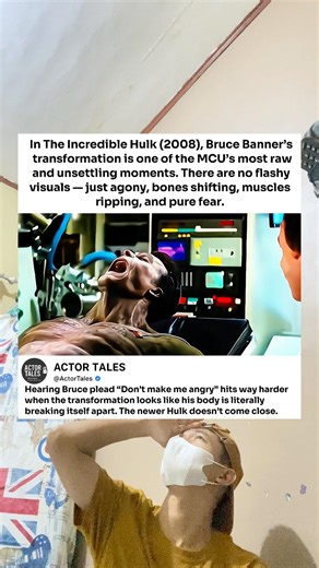 In The Incredible Hulk (2008), Bruce Banner’s transformation is one of the MCU’s most raw and