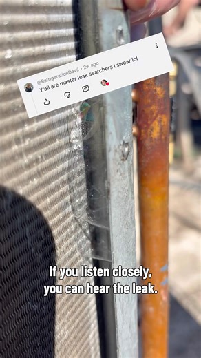 Another HVAC leak search. #hvac #hvaclife #trades #fyp ​⁠#hvactechnician @RefrigerationDevil
