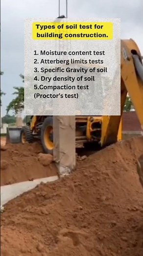 Types of soil test for building construction.