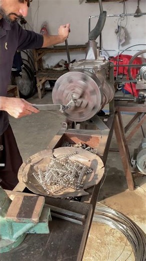 How Stainless Steel (SS) Wire Is Coiled Into a Compression Spring | Spring Making Process #shorts