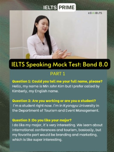 IELTS Speaking Mock Test Part 1: Introduction & Major