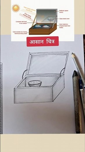Solar Cooker Diagram drawing class 10 CBSE #cbse #class10