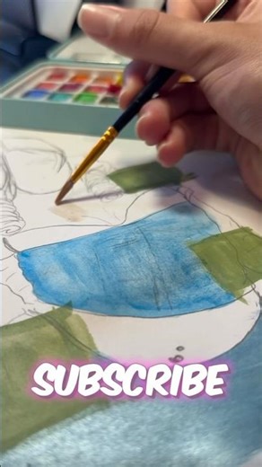 Drawing ADDISON RAE but with WATERCOLOR!😱🤔#shorts #art #drawing #watercolor