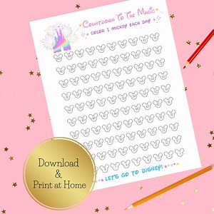 Disney Trip Countdown Coloring Pages, Mickey Vacation Reveal (PDF Digital Download) - Etsy Canada