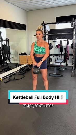 Kettlebell Full Body HIIT 🔥 Choose a kettlebell weight you can manage (you can also use a dumbbell). You’re aiming for 12-16 reps per exercise. Back Lunge KB Switches Around the Worlds (2 right, 2 left) Deadlifts Side to Side Squats w Press Up Static Lunge Row - Right Static Lunge Row - Left Plank w KB Switches Seated Kick Out Crunches 3-4 rounds total 😅 #fullbodyhiit #kettlebell #fullbody #fatloss #legs #glutes #abs #core #arms #workout #weightloss #fyp #foryoupage #hiit #fitness #women #atho