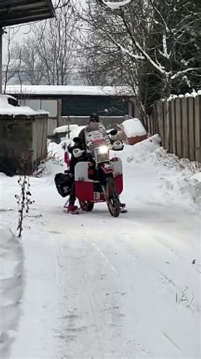 Test Driving a Motorcycle Snowmobile